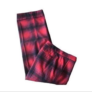 PINK TARTAN Buffalo Plaid Wool Pants - High Waist - Size 8